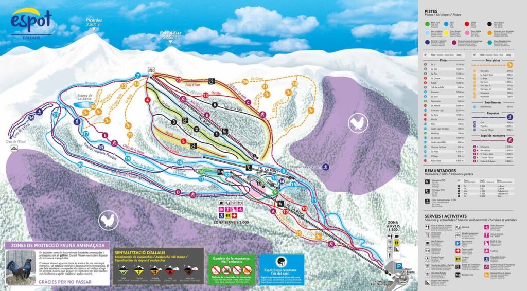 Mapa de pistas Espot Esquí