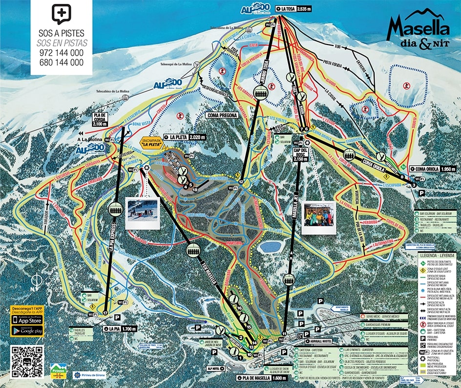 Esquiar en la Masella mapa de pistas