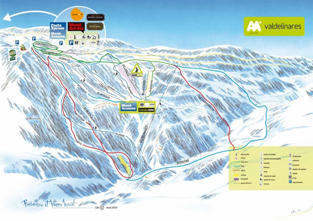 Mapa de pistas de la estación de esquí Valdelinares